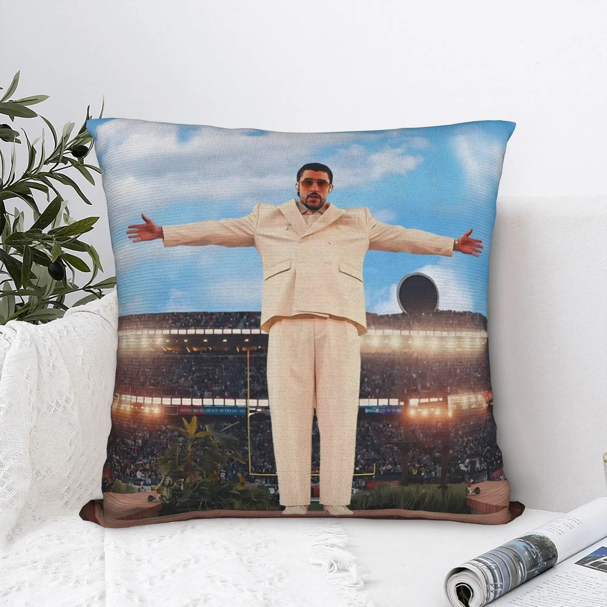 The Only Thing More Powerful Than Hate Is Love Square Pillow Cases Bad Bunny Cushion Covers Throw Pillow Case Cover for Bed 18