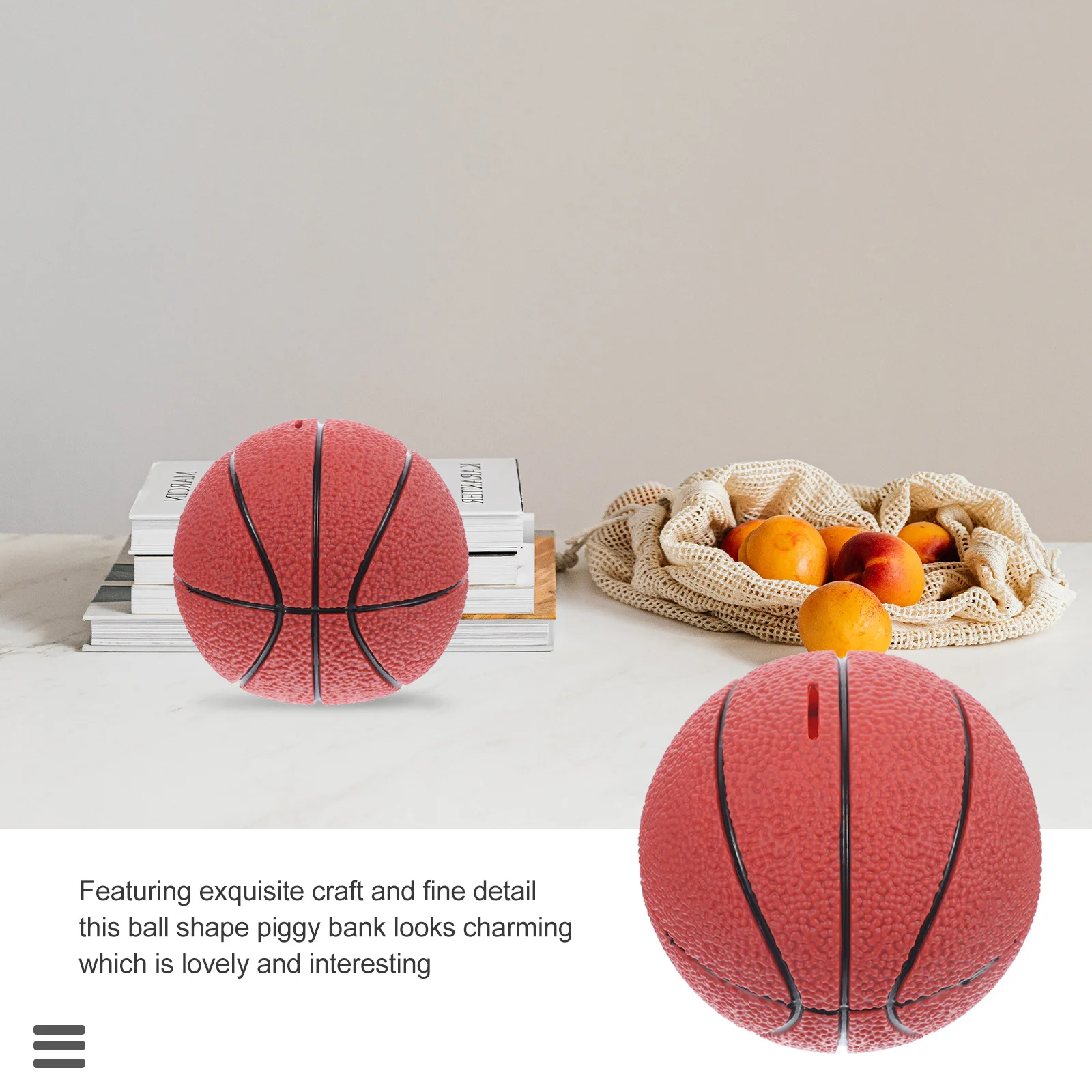 

Basketball Piggy Bank Compact Money Saving Jar Vinyl Durable Coin Container for Boys Kids Home Decoration Basketball Piggy Bank