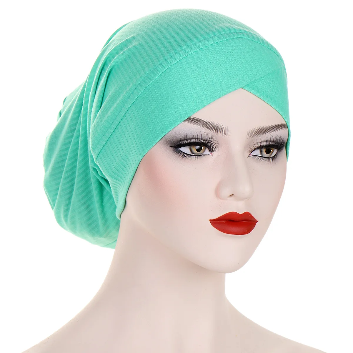 Muslim Women Cross Beanie Headscarf Hat Inner Hijab Caps Turban Bonnet India Headwrap Hats Islamic Arab Skullies