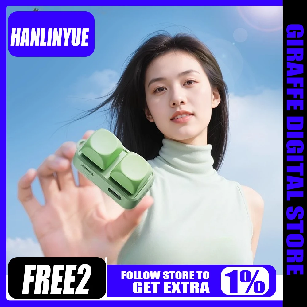 

HanLinYue Free2 Mini Keyboard Bluetooth Two-key E-book Page Turner Hot Swap RGB Custom Portable Keyboard for Tablet/phone/reader