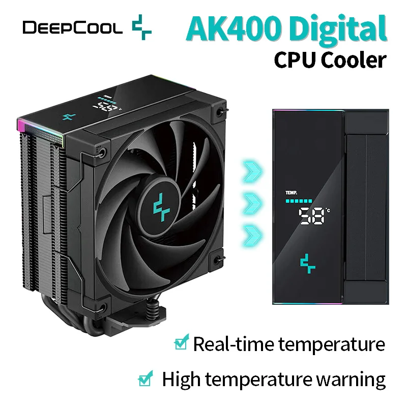 

DeepCool AK400 Digital Display Cpu Cooler 4 Heat Pipe Cooling Heatsink Desktop Computer Processor Air Cooler For 1700 1200 AM4