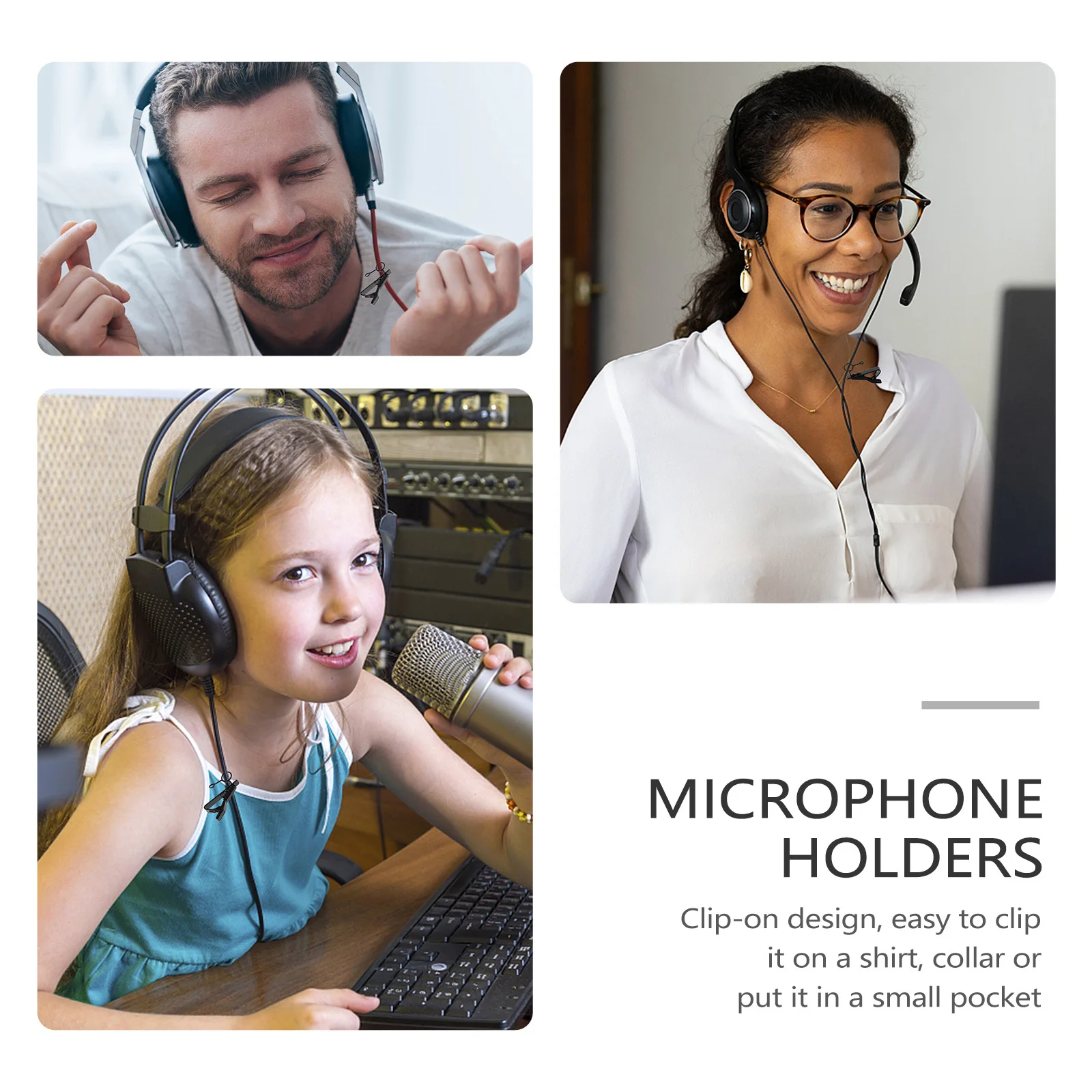 

10pcs Mic Clips For Lavalier Microphones Durable Collar Lapel Holder Clip For Shirt Tie Pocket Audio Recording Accessory
