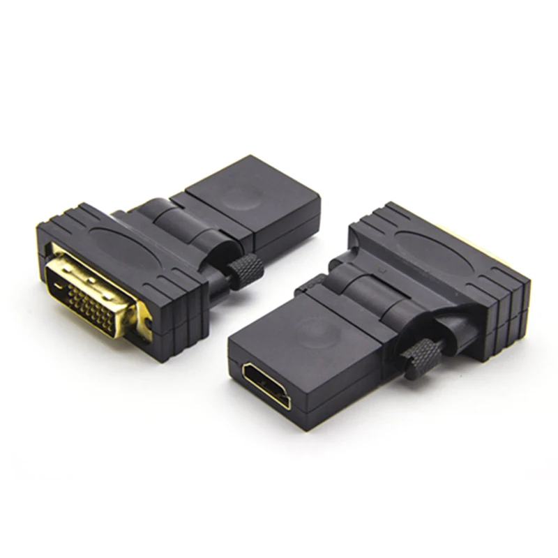 

2pc HDMI-compatible to DVI 24+1 Pin Adapter 360degree Rotatable HD 4K 1080P Female to Male Converter Adapter for PC TV Projector