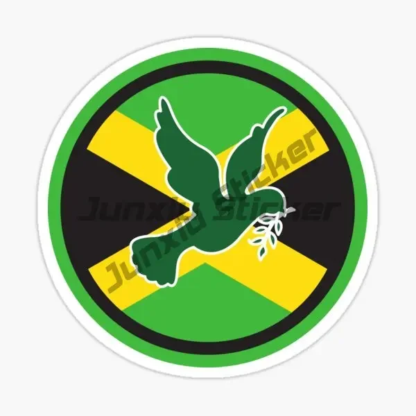 Jamaica JA Flag Map Emblem Creative Stickers Motorcycle Off Road Window Car Laptop Truck Wall Helmet Table PVC Decal Assecories