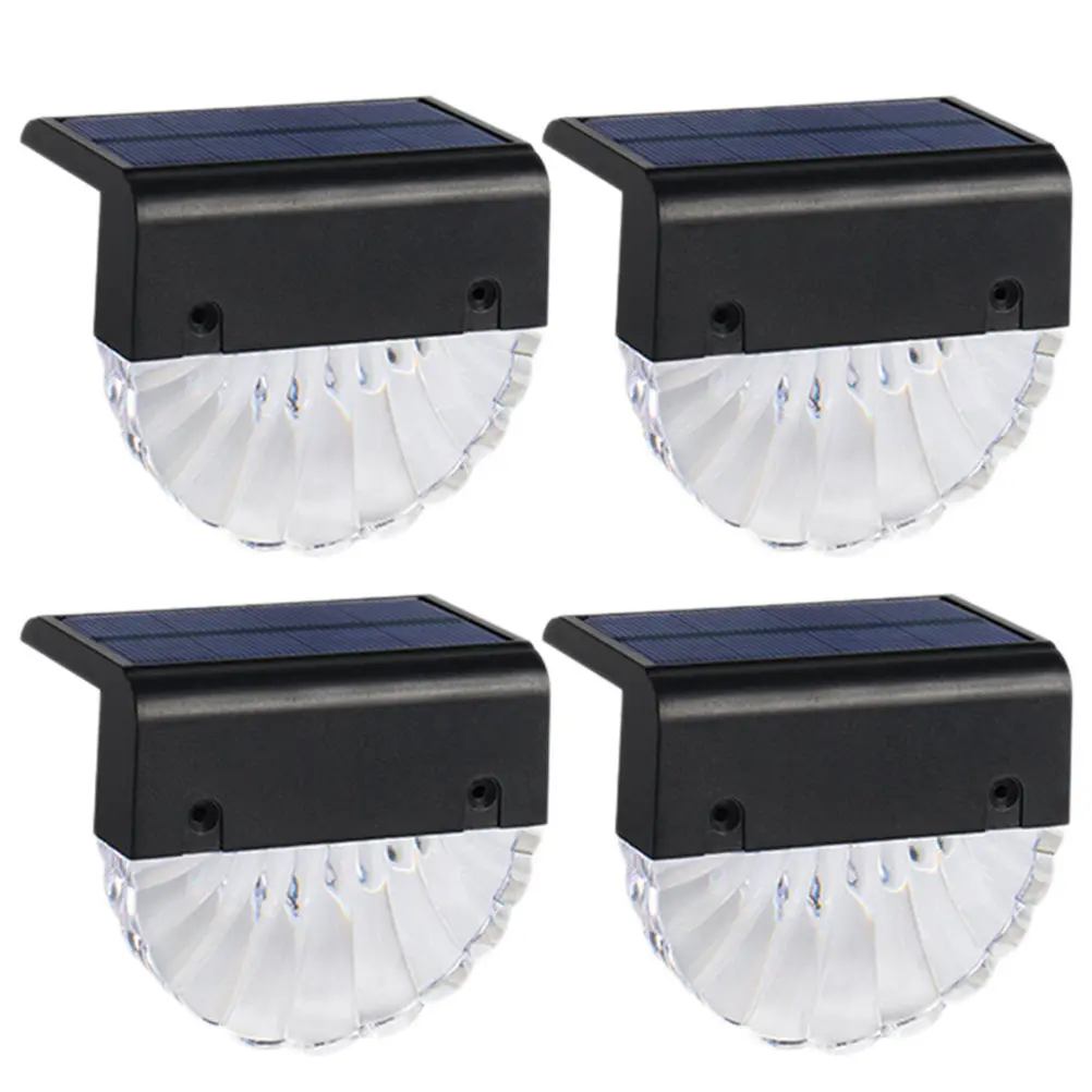 4pcs Solar Waterproof IP65 Outdoor Decorative Lights for Stairs Fence Warm Color Switchable Easy Install Solar Powered Long