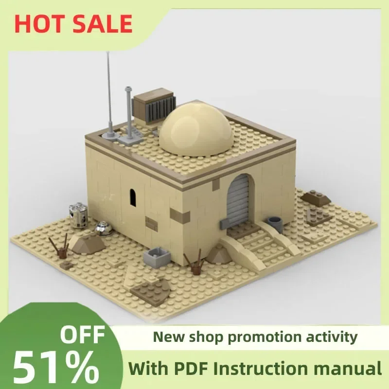 New 332Pcs Famous Space Wars Movie Moc Tatooined Small House Model Custom Puzzle Diy Creative Ideas Kids Toys Birthday Gift