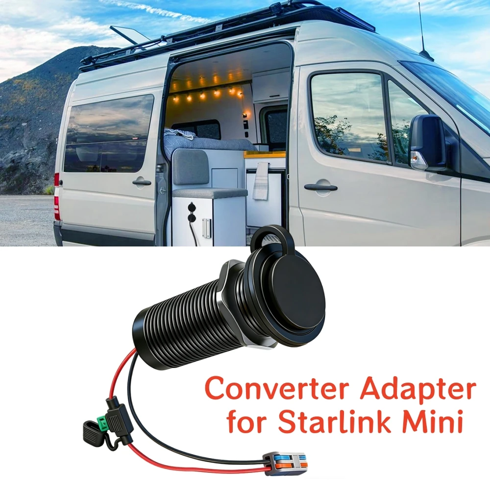 

Конвертер-адаптер для Starlink Mini: преобразователь 12В в 30В с встроенным кронштейном и кабелем питания DC для автодомов, яхт и автономного использования