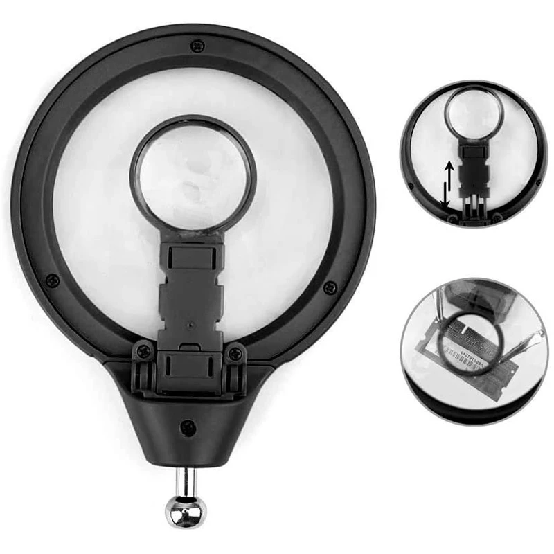 Welding Magnifying Glass LED Light  Auxiliary Clip loupe  Magnifier 3 In1 Hand Soldering Solder Iron Stand Holder Station