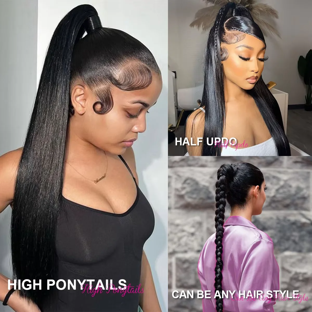 30 40 بوصة مستقيم 360 شعر مستعار دانتيل كامل شعر الإنسان 200 الكثافة الطبيعية الأسود قبل قطعها البرازيلي 13x6 Hd الدانتيل الجبهة باروكة من شعر طبيعي