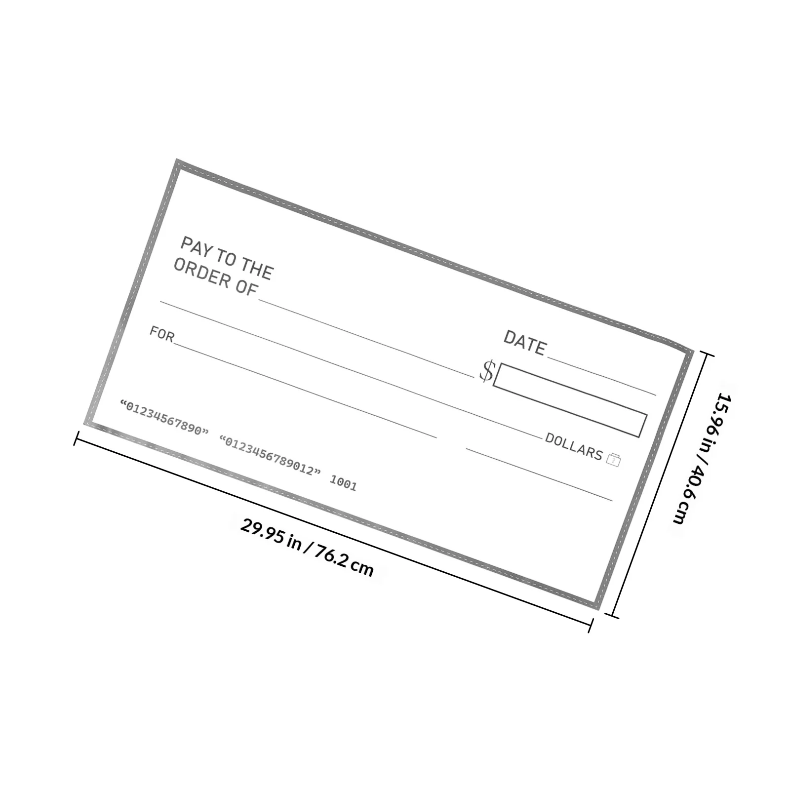 Oversized Giant Fake Check Erase Writable Waterproof Check for Charity Awards Donations Presentations