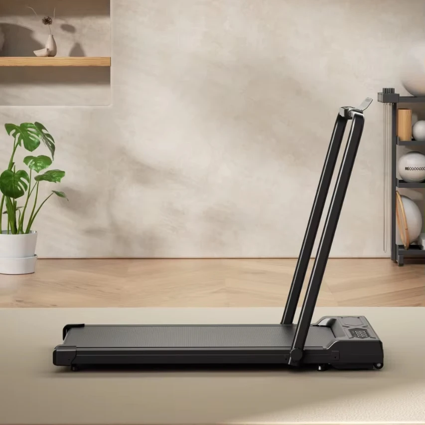 STLF Home Cinta de correr que ahorra espacio con pantalla de diodo emisor de luz y alfombrilla para caminar fácil de plegar con soporte Bluetooth y aplicación
