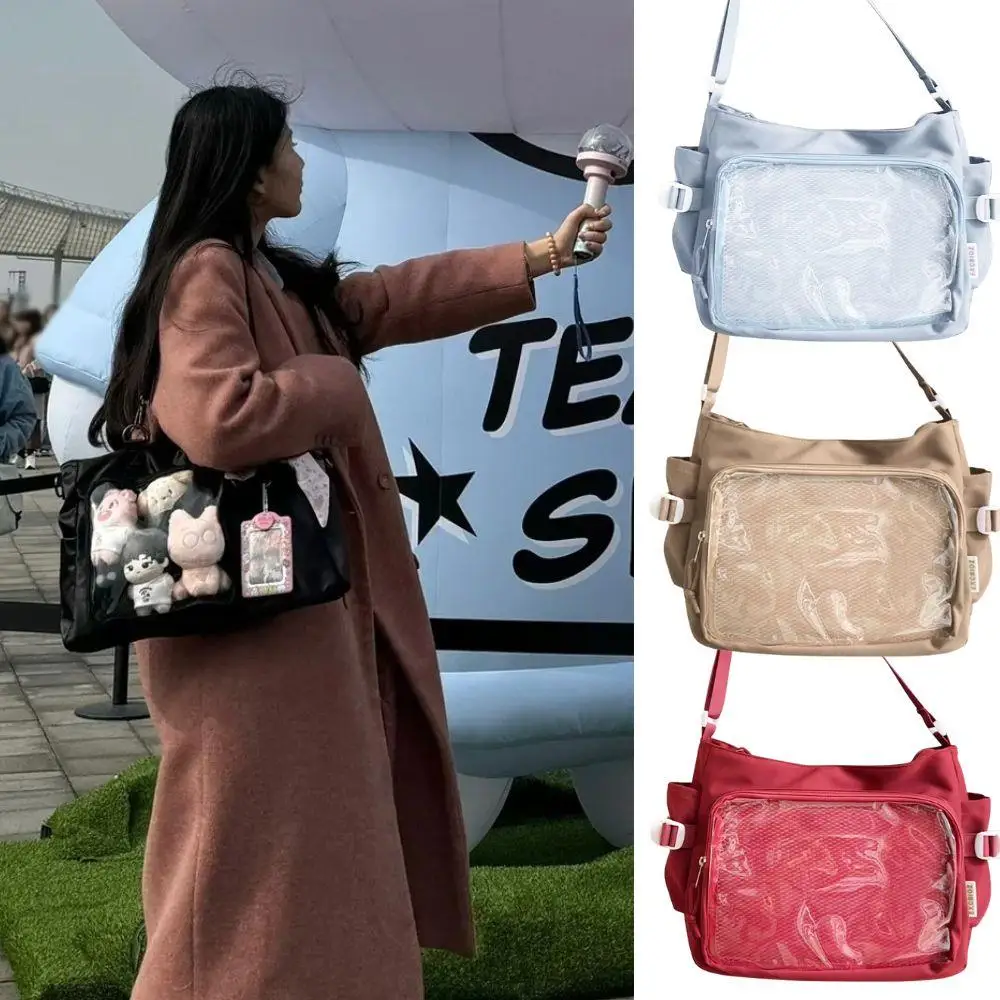 

Прозрачная сумка Ita, студенческая сумка-тоут для поездок на работу, женская японская модная сумка Y2k, сумка через плечо в стиле Харадзюку, сумка-мессенджер