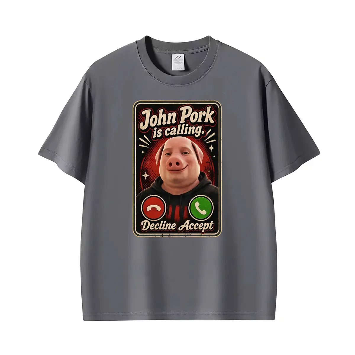 John Pork Funny Meme Calling Call Graphic T-shirts Men Women Casual Cotton Oversized T Shirts Fashion Retro High Quality T-shirt