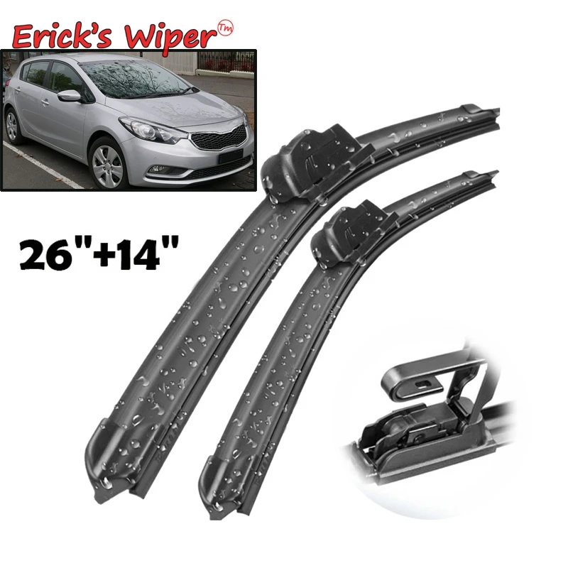 Erick\'s Wiper Front Wiper Blades For Kia Cerato Forte K3 Koup 2012 - 2018 Windshield Windscreen Window Car Rain Brush 26\