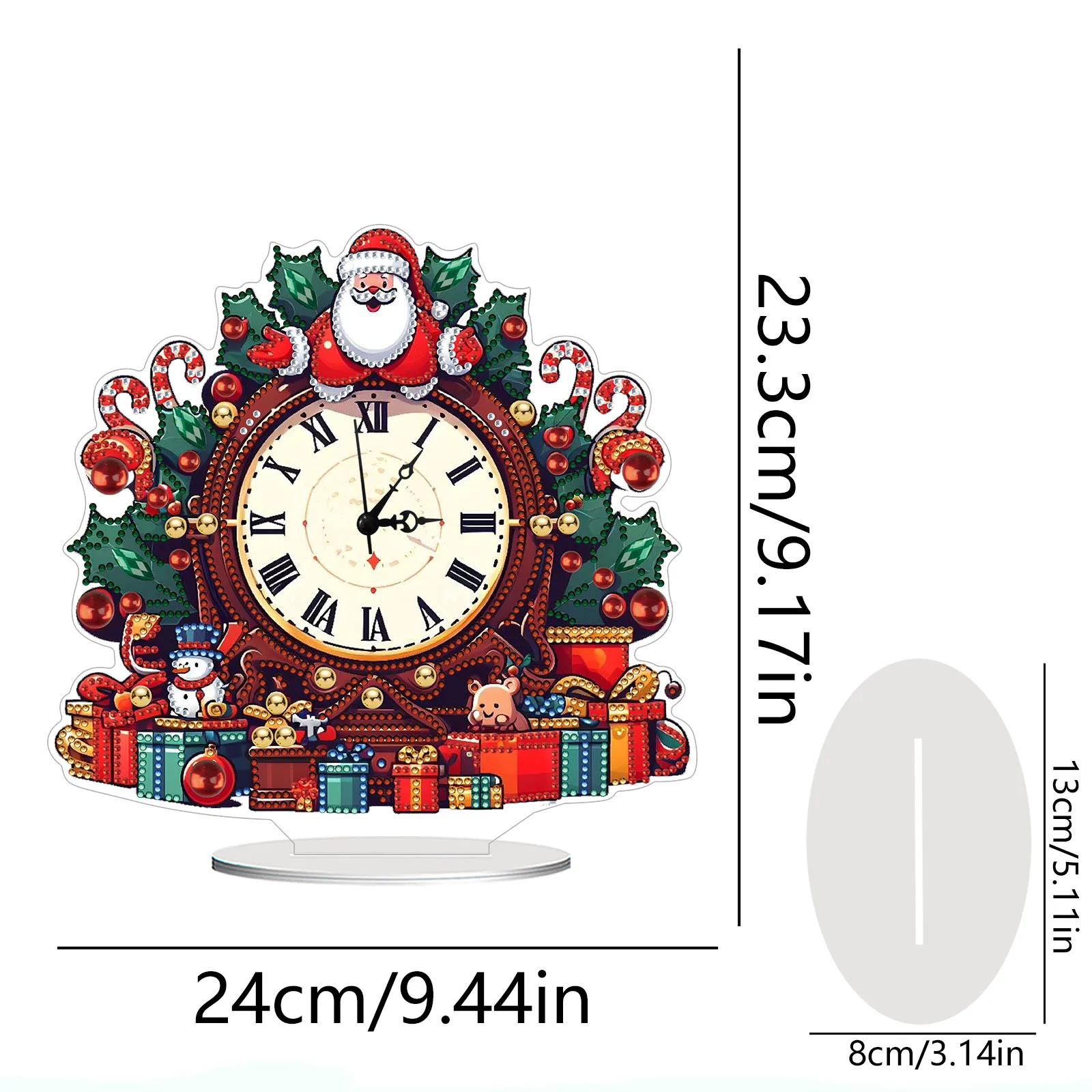 HOMFUN 5D DIY Special Shape Diamond Painting Desk Ornament Handmade Clock Kit Santa Claus Embroidery Home Decor Christmas Gift - view 6