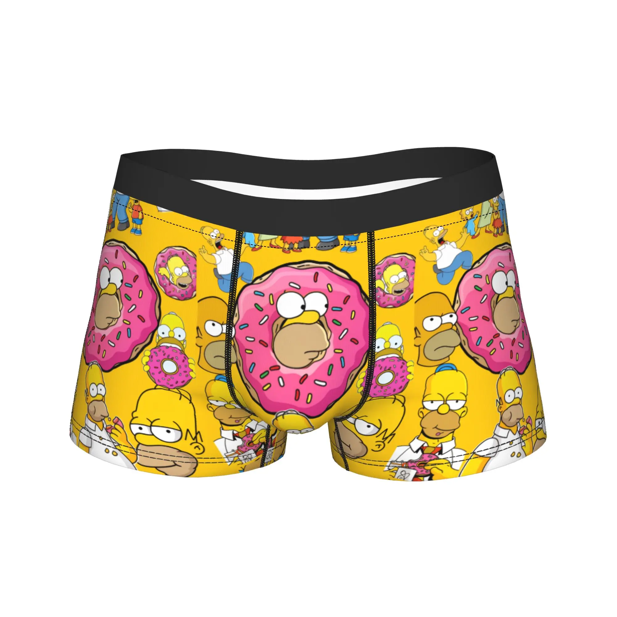 Funny S-Simpsons Donut Theme Collection Underwear  Men Boxer Brief Soft Trend Boxershorts Trenky Printing Plus Size Underpants