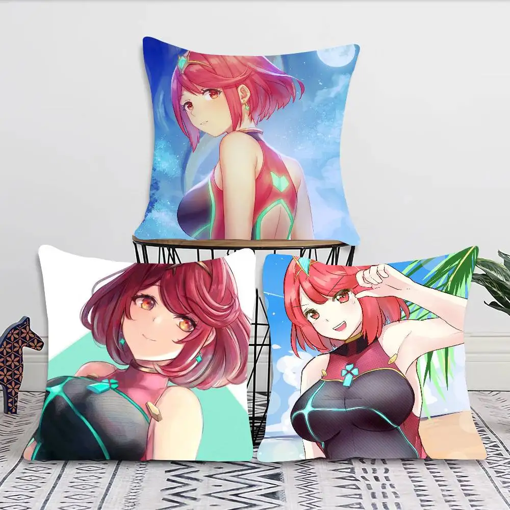 Pyra Animated Game X-Xenoblade Chronicles X Pillow Case Fashion Square Pillowcase Bedroom Sofa Room Ins Decoration Leisure