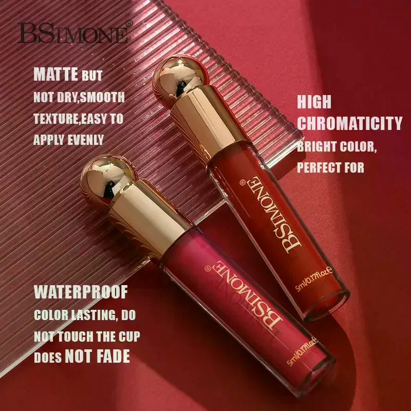 BSIMONE 5 มล. ลิปออยล์เปลี่ยนสี ลิปกลอส บลัชออนแบบน้ำ เครื่องสำอางแต่งหน้า บลัชออนสำหรับใบหน้าและดวงตา ติดทนนาน ให้ริมฝีปากอวบอิ่ม