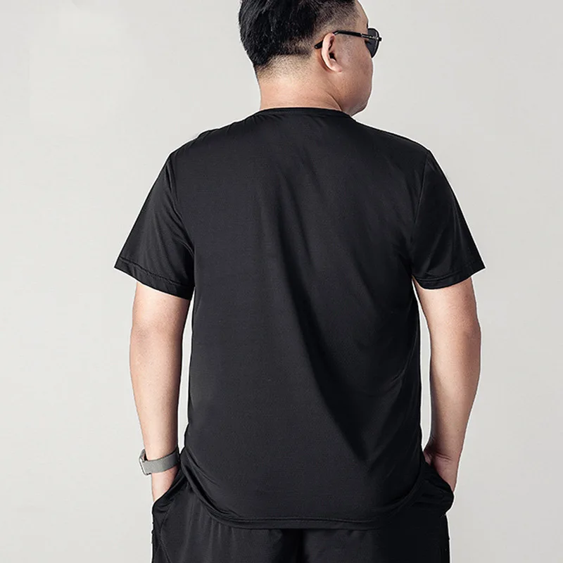 男性用半袖Tシャツ,ルーズでカジュアル,無地,速乾性,サイズ15xl,210kg