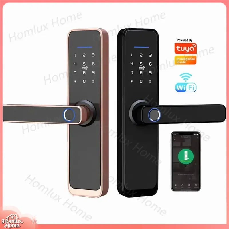 High Quality WiFi Bluetooth 5050 Mortise Fingerprint Password Smart Door Lock for Smart Home Security Tuya App Compatible