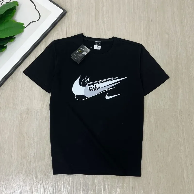

Nike черные базовые универсальные парные весенне-летние модные свободные спортивные футболки с короткими рукавами для мужчин и женщин, топы M-5XL