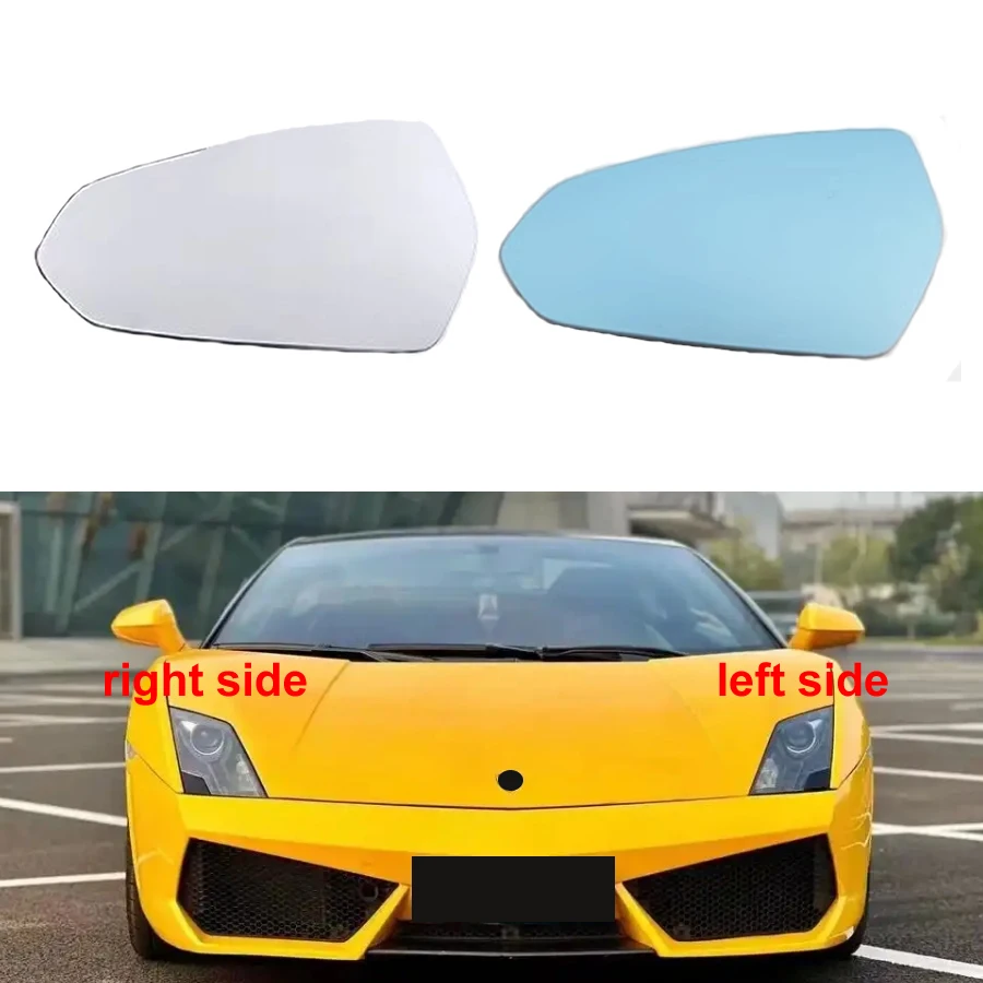 

For Lamborghini Gallardo 2008 2009 2010-2013 Car Side Rearview Mirror Lenses Door Wing Rear View Mirrors White Blue Glass Lens