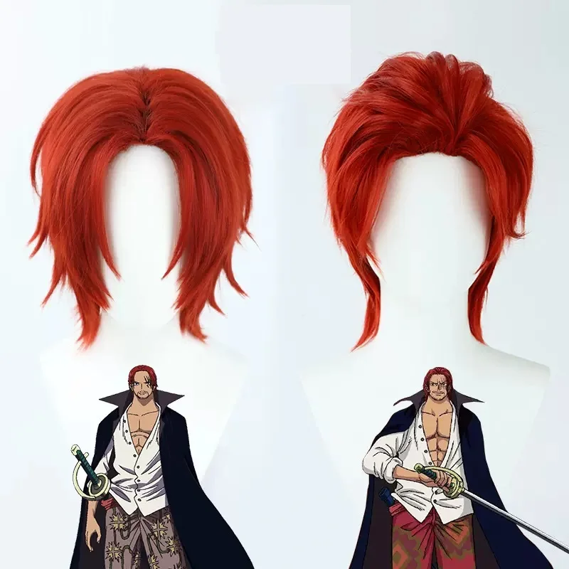 2 Types Anime Akakami no shankusu Cosplay Wig Wine Red Short Heat Resistant Synthetic Hair Wig