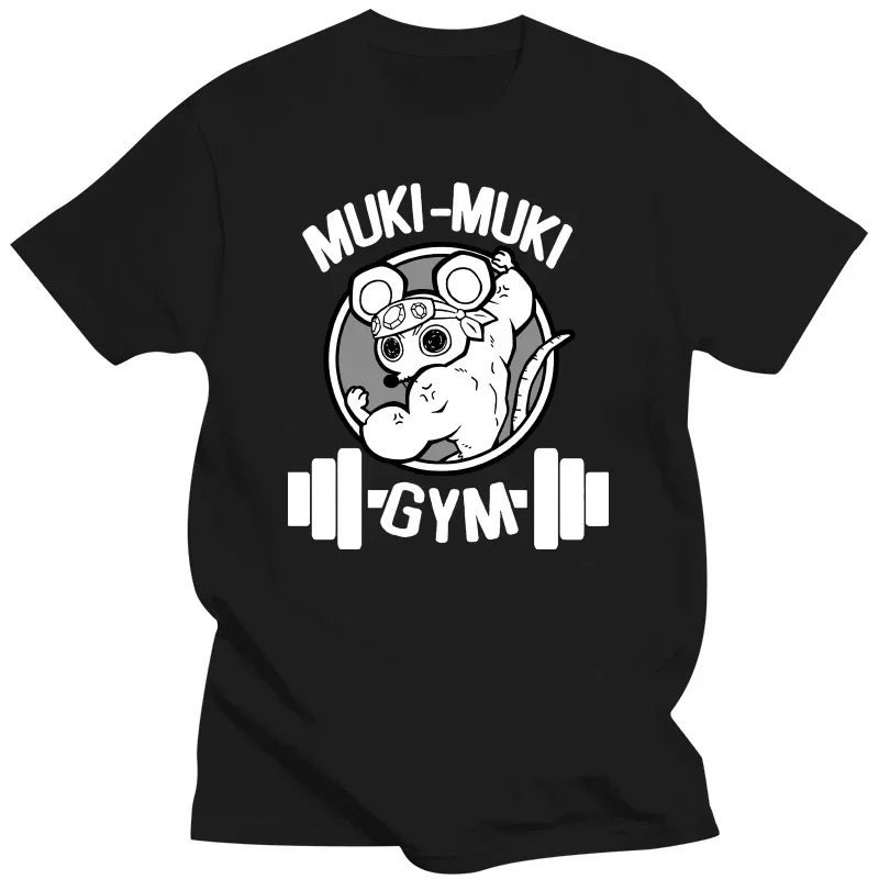 Funny Ninja Mice Muki Muki Gym T Shirt Muscular Mouse Oversized T-shirt Unisex Anime Demon Slayer Uzui Tengen Print T-shirts tee