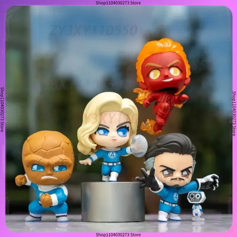 

В наличии, официальные горячие игрушки Cosbaby Fantastic 4, мини-фигурки, слепая коробка, супергерой, коллекционная фигурка, набор, подарок для фанатов