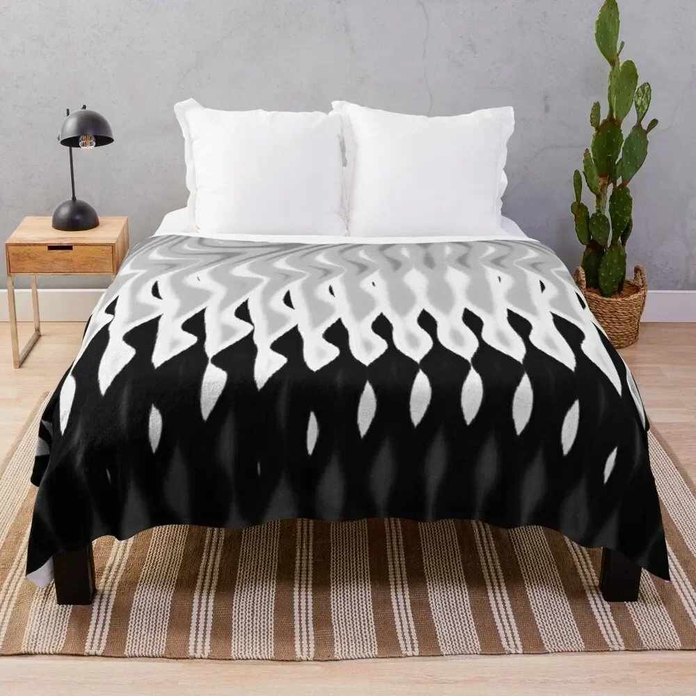 

Abstract Gray Black White Throw Blanket Soft Solid Color Blanket for Couch Bed