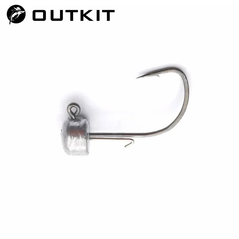 OUTKIT 5 pz Richiamo di Pesca NED Jig Testa Gancio Forte Anti Caduta di Supporto Ausiliario Ganci Mandarino Pesce Spigola Verme Amo da pesca