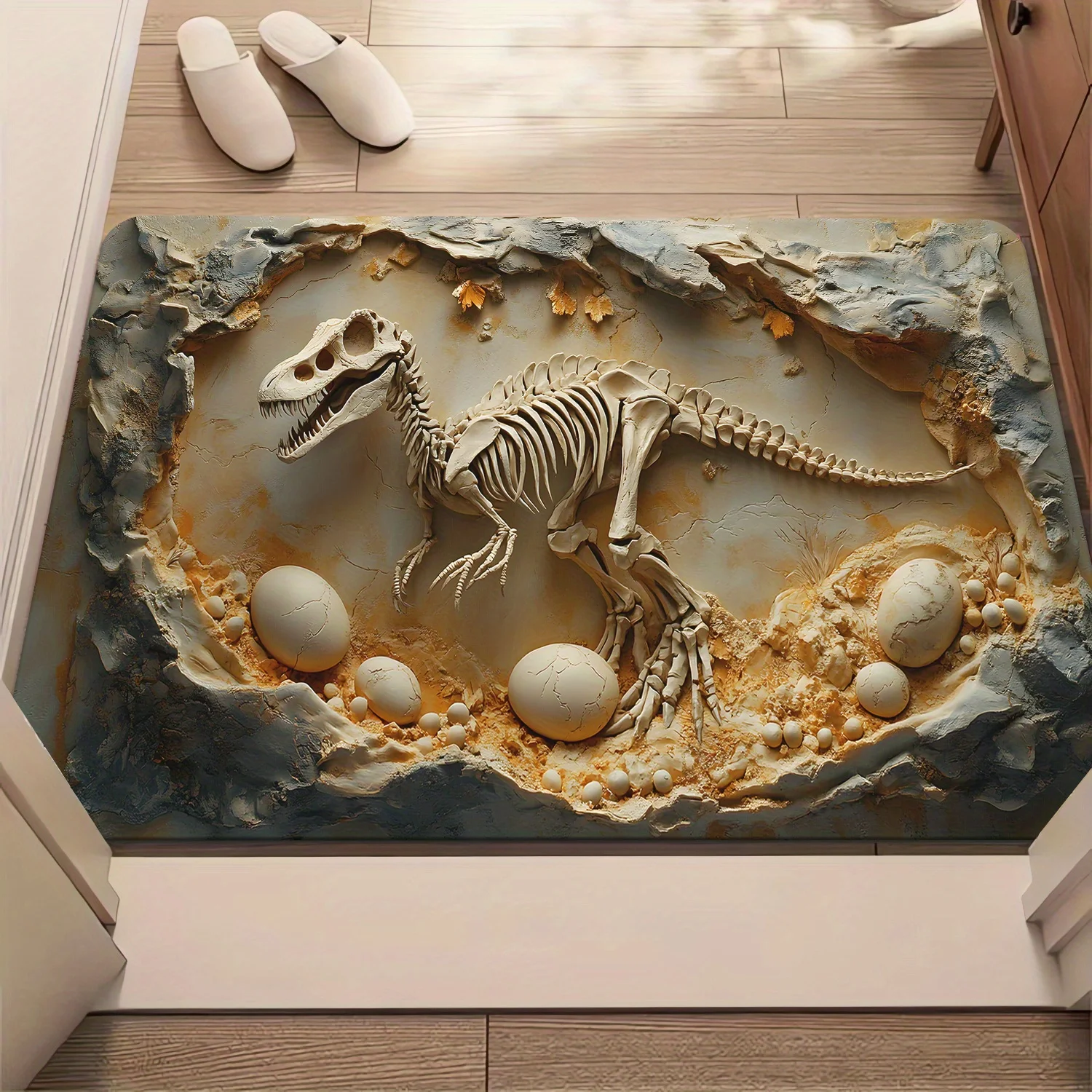 ممسحة ثلاثية الأبعاد على شكل ديناصور جوراسيك، سجادة مطبوعة عالية الدقة من الألياف الدقيقة غير قابلة للانزلاق وقابلة للغسل في الغسالة لديكور العطلة متعدد الغرف #5