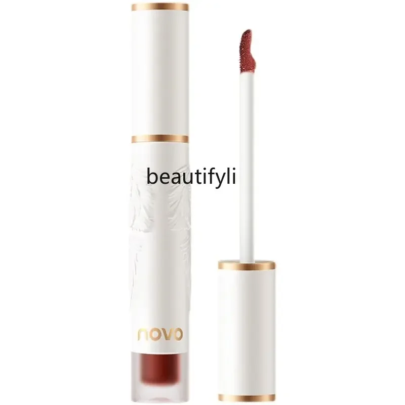 zq Mirror Water Light Autumn and Winter Lip Lacquer Non-Fading No Stain on Cup Matte Finish Lipstick Nourishing Long-Lasting