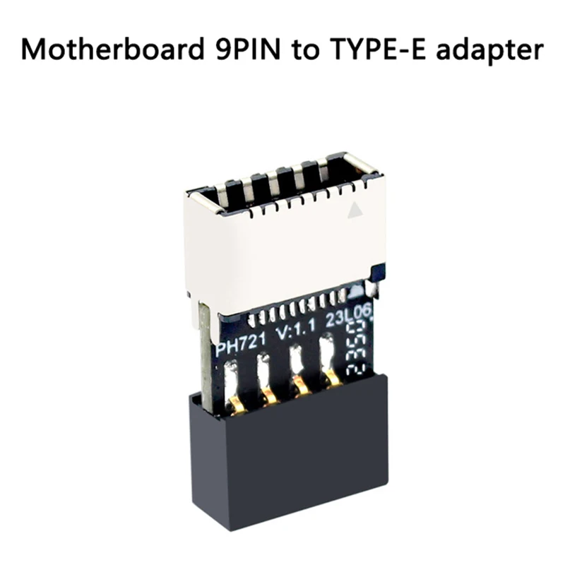 1pc Motherboard 9Pin USB2.0 Header to Type-E Key-A Female Front Panel Socket Internal Adapter