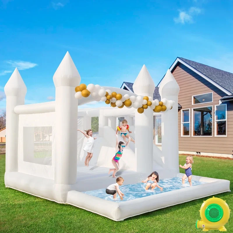 Giant Inflatable Bounce Houses Bouncy Jumping Castles With Ball Pool For Kid Children Birthday Party Wedding Decoration Outdoor