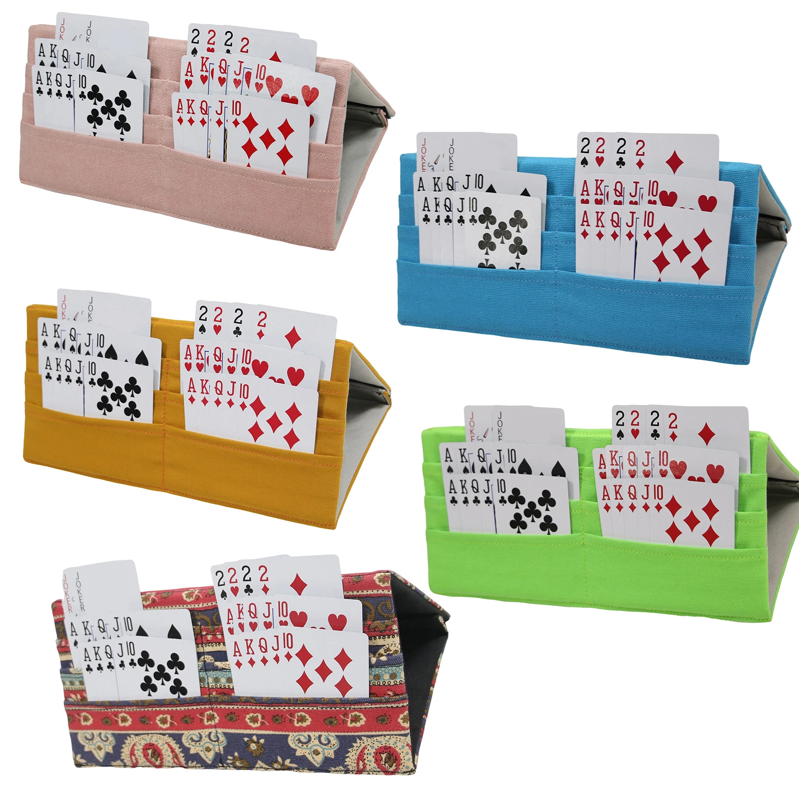 

Folding Playing Card Holder Polyester Game Card Holder for Canasta Poker Bridge Cards Polyester Playing Card Holder
