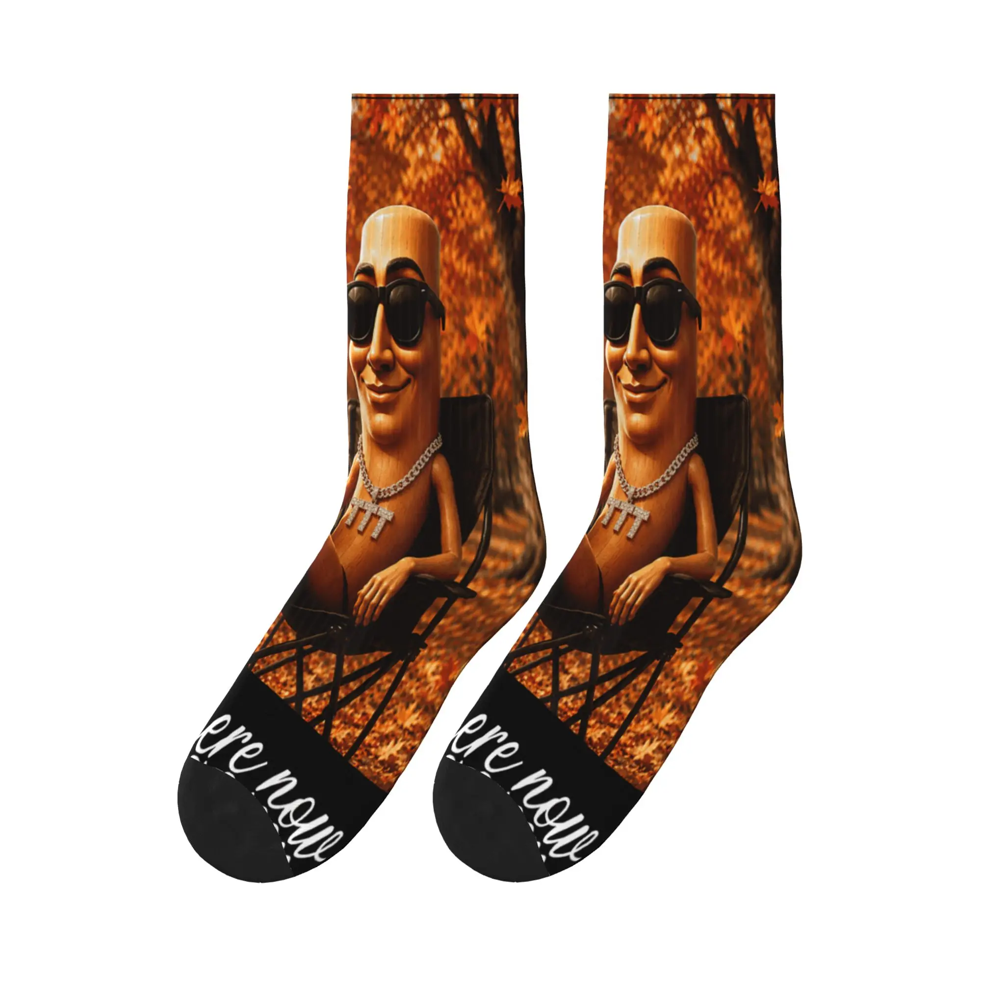 Men's Socks Autumn Park Coffee Time Funny Tung Sahur Brainrot Fall Meme Stockings Winter Leisure Soft Socks Running Anti Socks