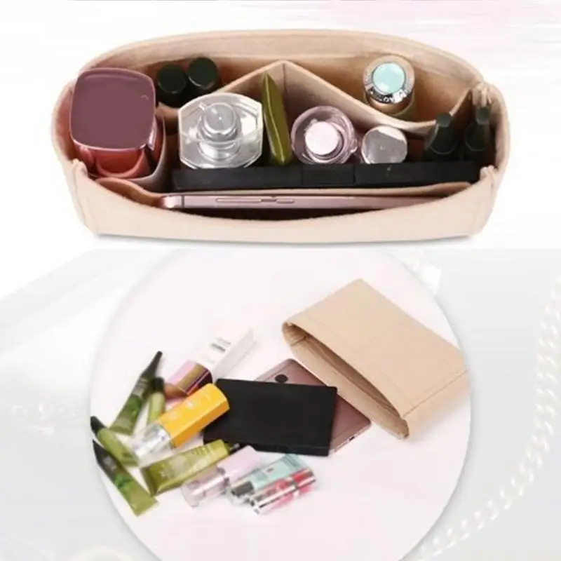 X90D Practical Felt Storage Bag Fashionable Bag Insert Portable Felt Stay Organized with this Stylish Solution