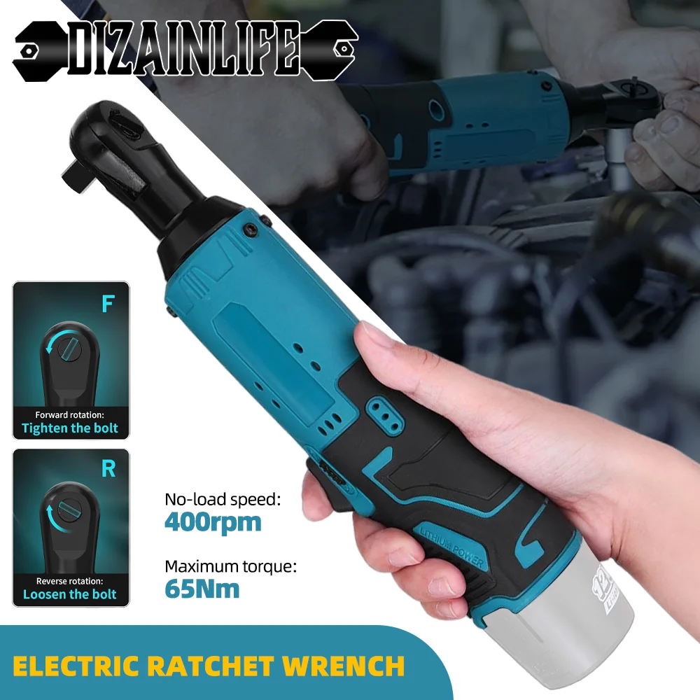 12V Impact Wrench Cordless 3/8 Inch Electric Wrench 65N.M Ratchet Wrenches Impact Driver Power Tool for Rechargeable Battery