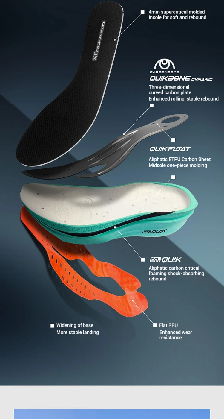 361 Degrees Flame 4.0 MIX Herren-Laufschuhe, Carbon Plate Racing Marathon, stabiler Rückprall, verschleißfeste Herren-Turnschuhe 672512204 – Detail 5