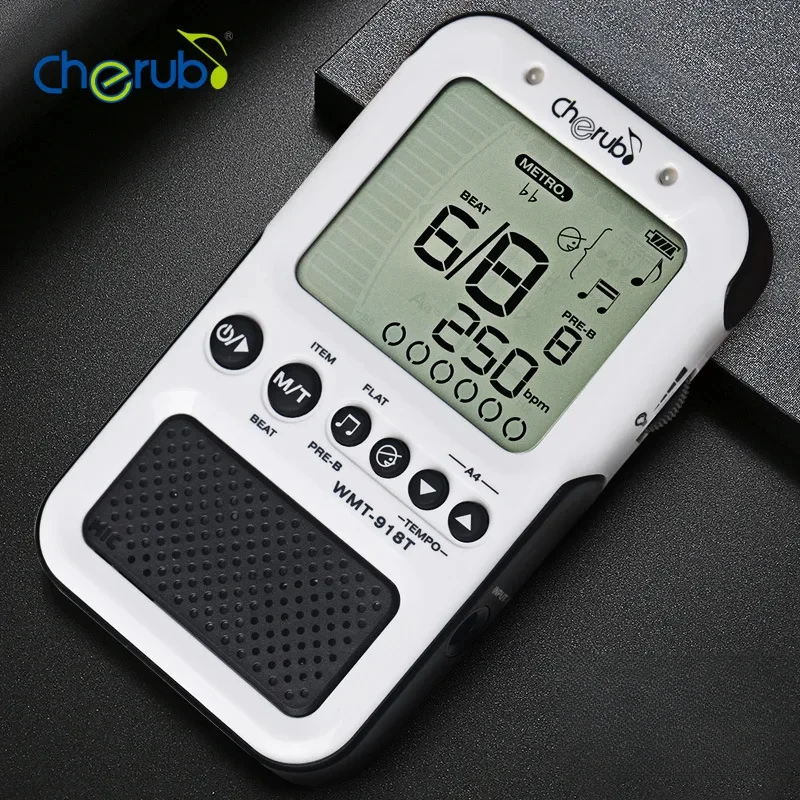 Cherub WMT-918T métronome numérique avec voix guitares universelles dispositif de rythme guitare Piano métronome Rechargeable