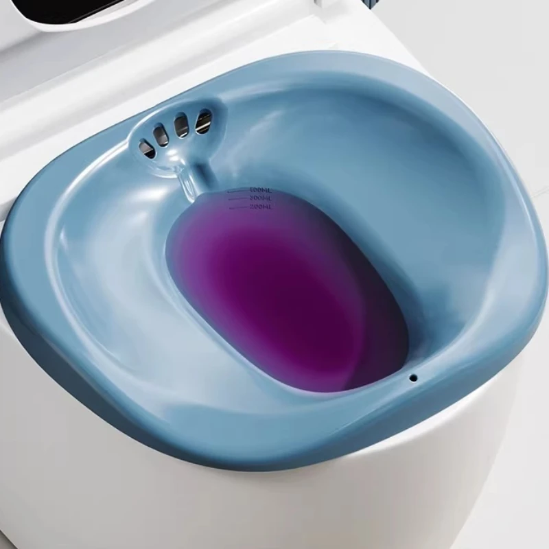 Sitz Bath Basin with Wide Rim, Large Capacity Hip Bath for Postpartum & Hemorrhoid, Non-Slip Shallow Soaking Tub,Stable Home Use