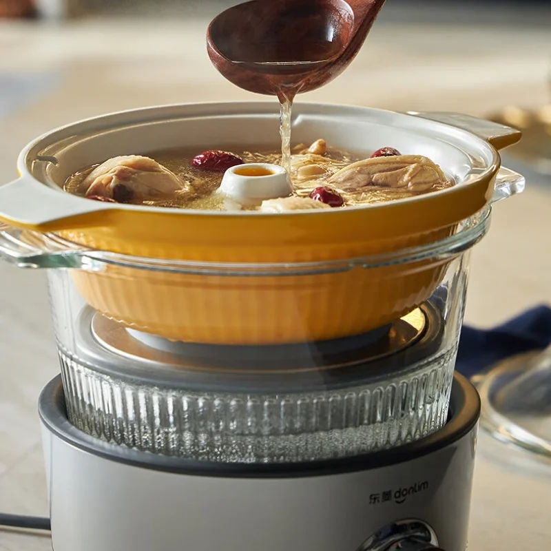 Donlim Electric Stewpot DL-9009 Multi-function Steam Stew Pot with Water-sealed Stew Pot and Steam Pot 220V