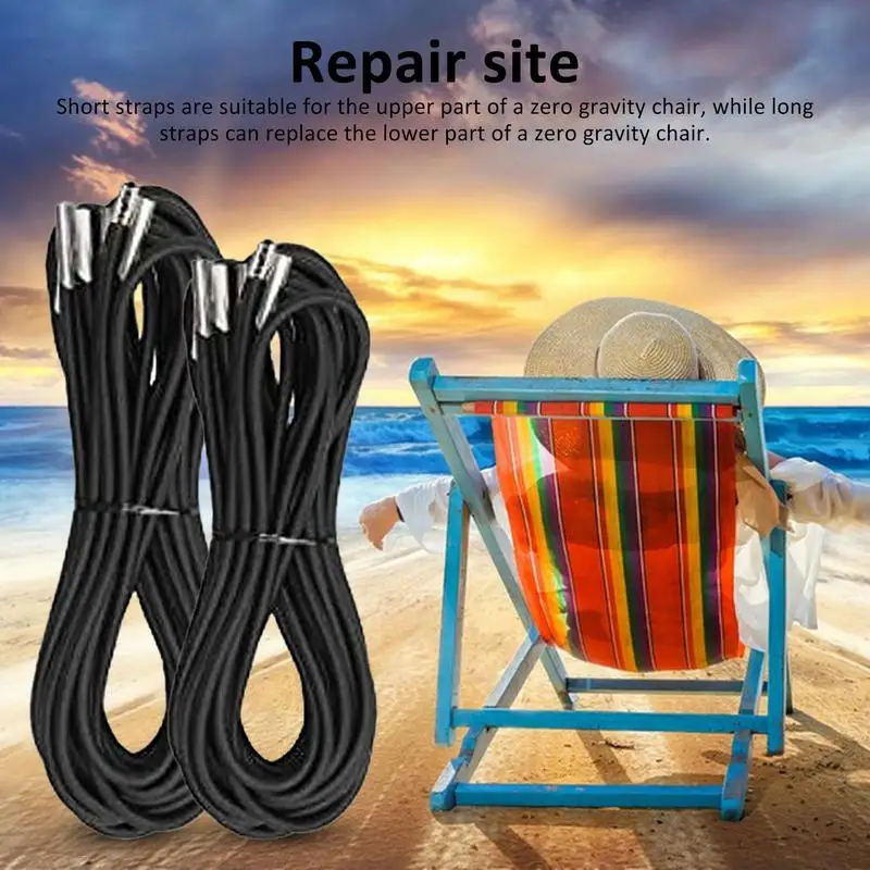 4pcs Universal Cord Replacement For Lawn Chairs Sun Loungers Fixing Elastic Recliners Gravity Chair Repair Cord Home Supplies