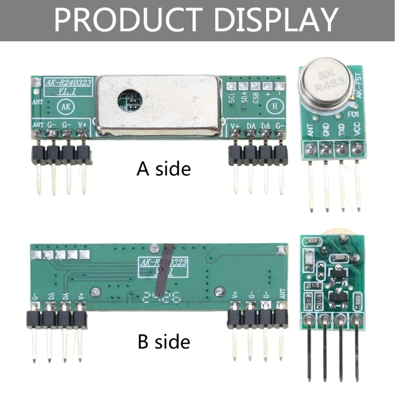 433 MHz Wireless Transmitter and Receiver 3400 RF Transmitter&Receiver Link Kit Long Distance 433MHz RF Tool Drop Shipping