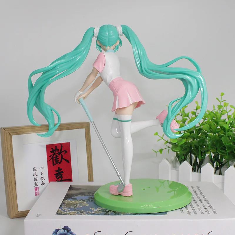 Anime Hatsune Miku Model Summer Memories Action Figures Golf Chapter Miku Figurines Car Decoration Doll Model Kids Toys Gifts