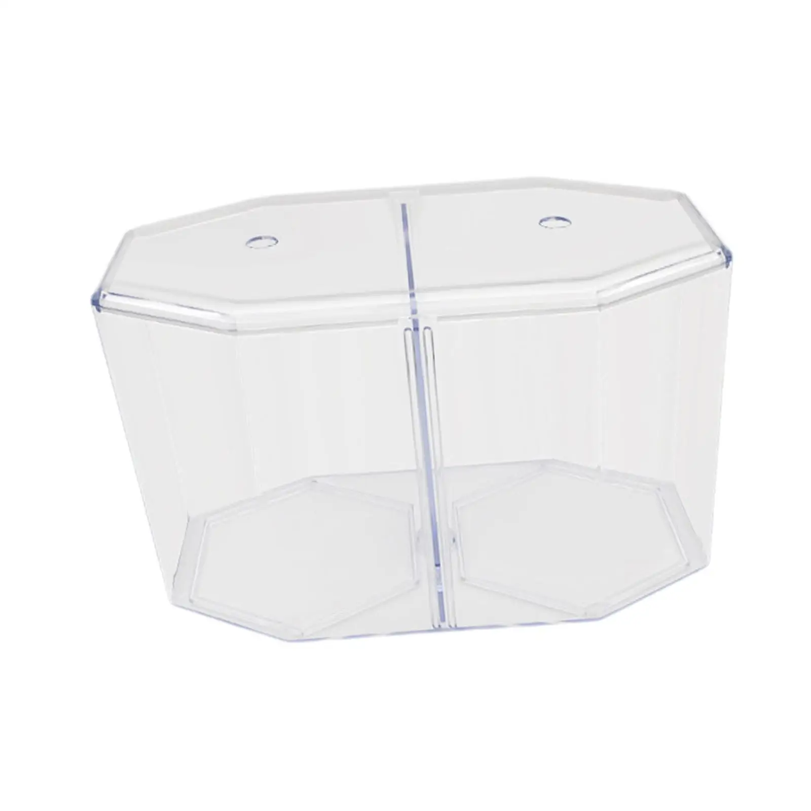 Octagonal Mini Aquarium Tank with Divider Plastic Fish Breeder Accessory for Betta and Clown Fish