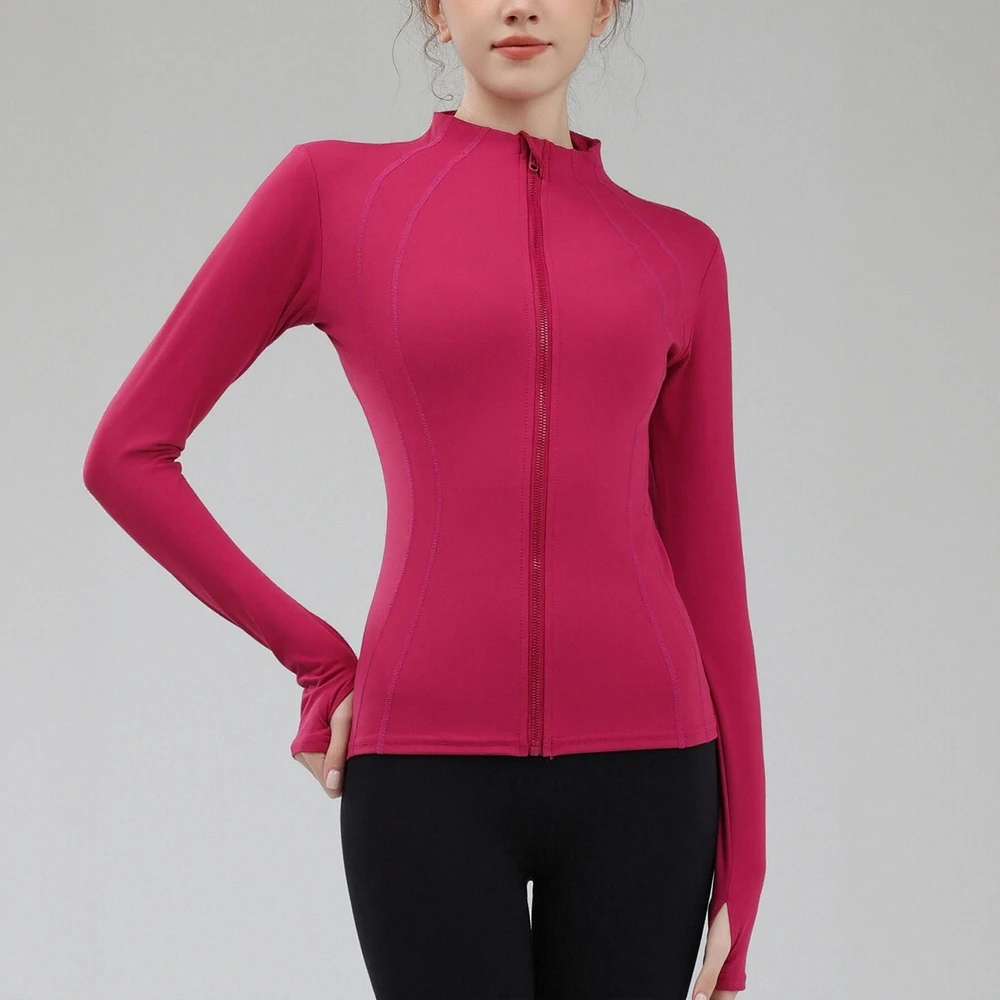 سترة نسائية أنيقة متعددة الاستخدامات وأكمام طويلة ورقبة عالية للخريف والشتاء أنيقة يومية كاجوال عادية