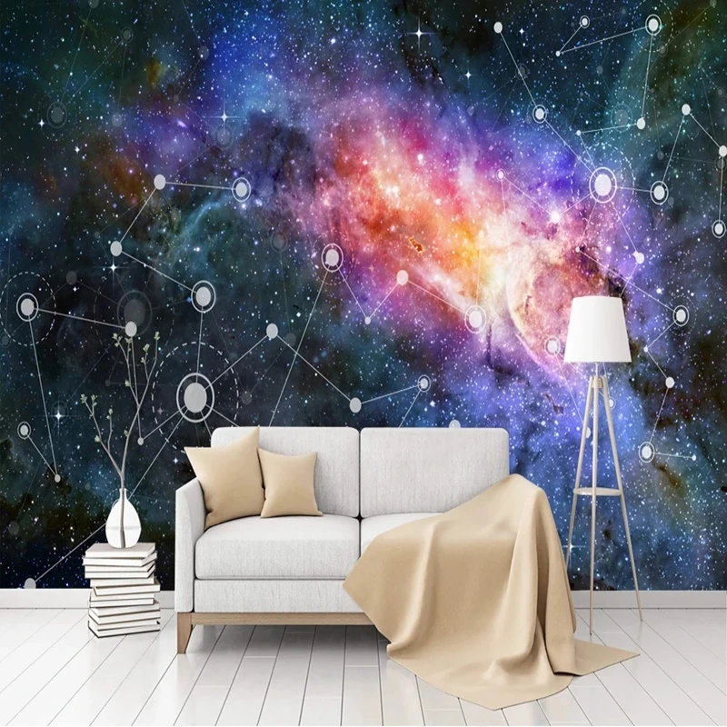 

3D Creative Sky Universe Lines Wallpaper Restaurant Clubs KTV Bar Mural Wallpaper Modern Art Decor Fresco Papel Pintado De Pared