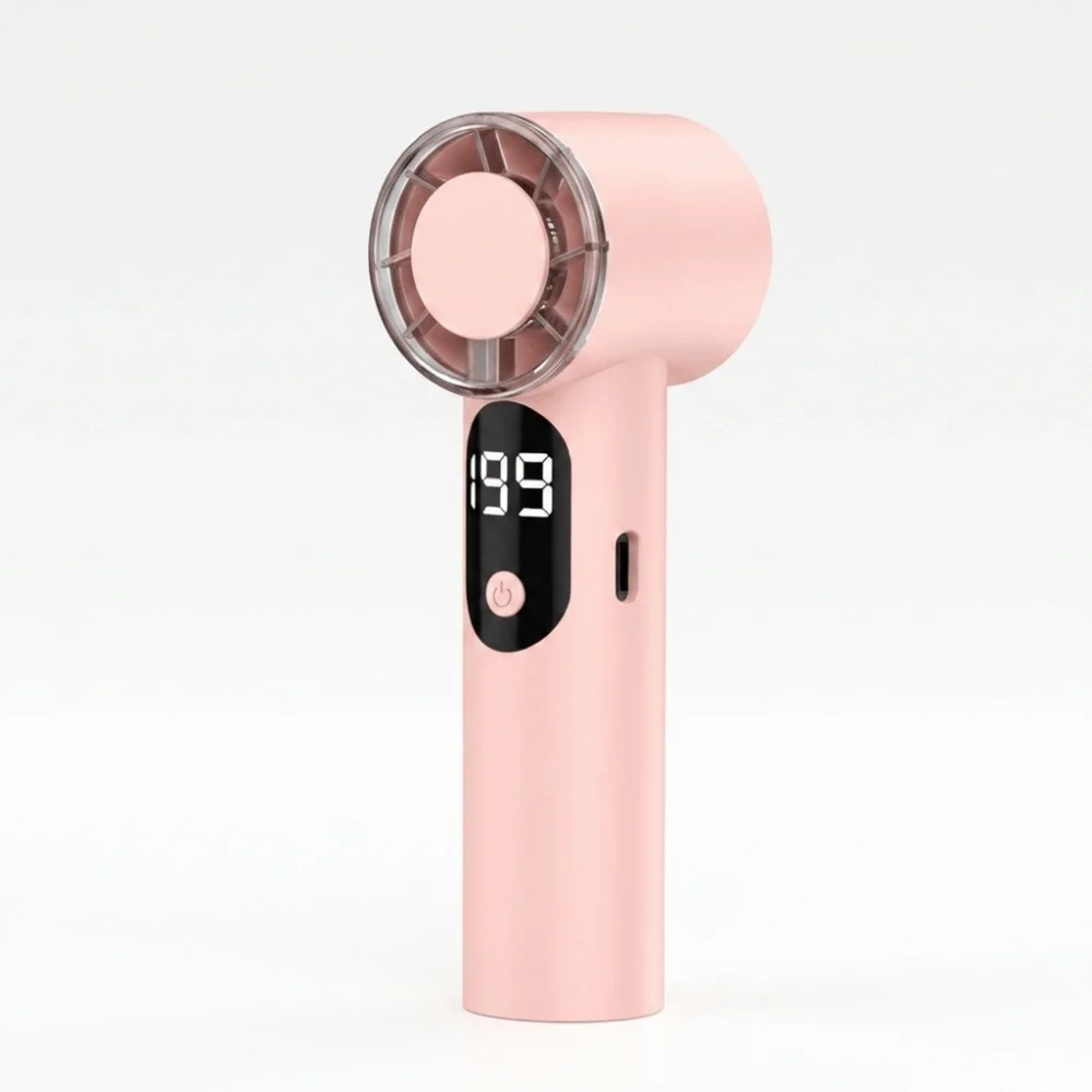 Upgraded Motor Rechargeable Handheld Fan Compact Lightweight Cooling Fan Portable Sturdy Casing Desktop Fan Outdoor Use